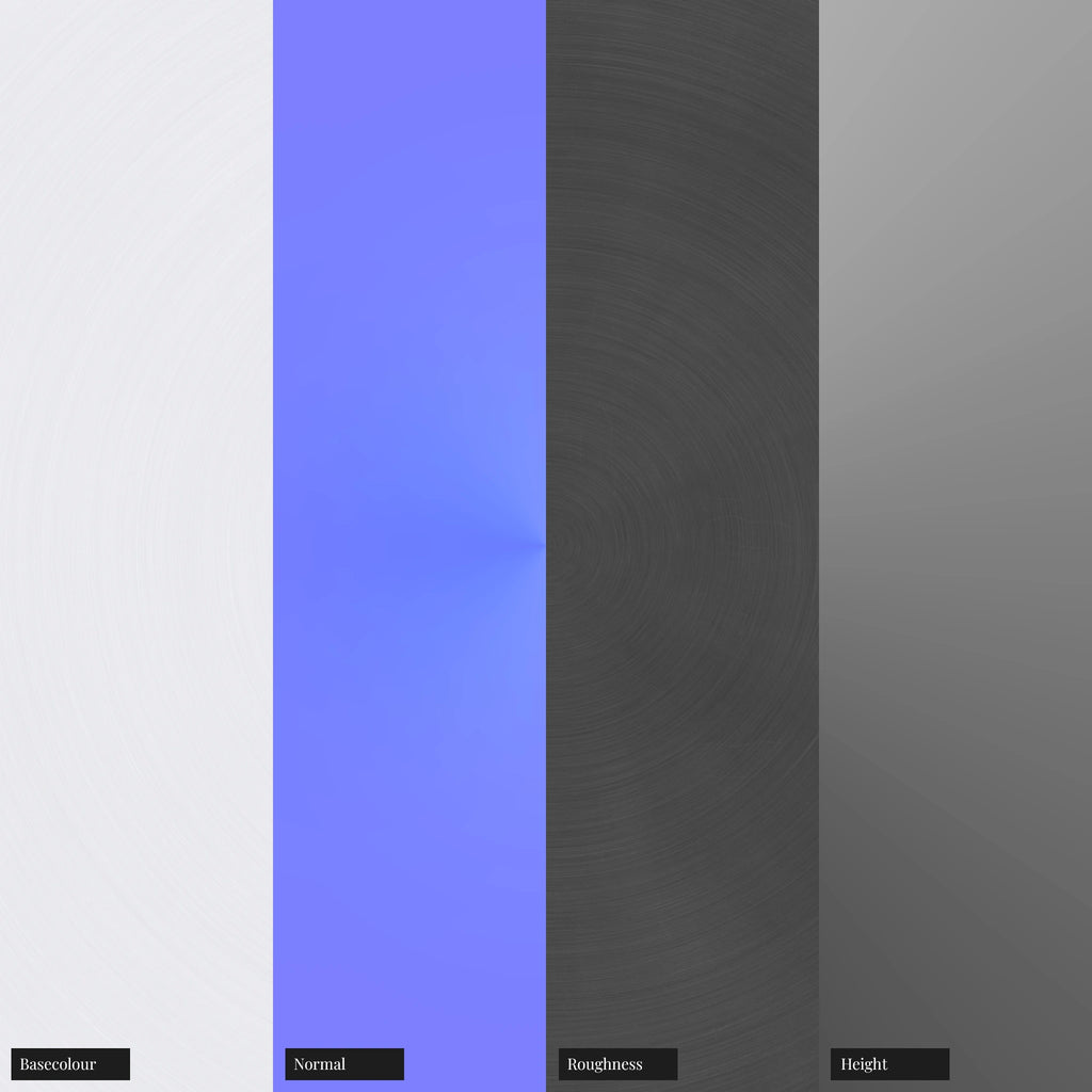 Radial Brushed Aluminium Metal PBR Texture - Example Scene Visualization | Superellipse