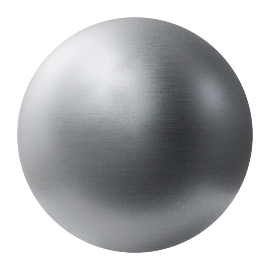 Rough Brushed Chrome Metal PBR Texture - Sphere Swatch Preview | Superellipse