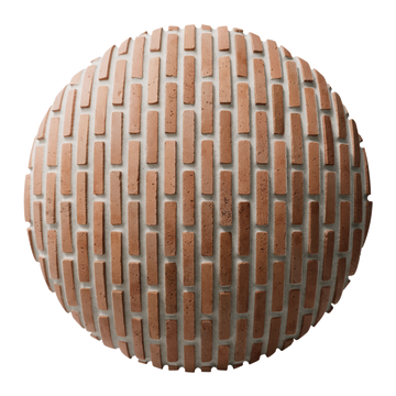 Terracotta Offset Finger Tile PBR Texture - Sphere Swatch Preview | Superellipse