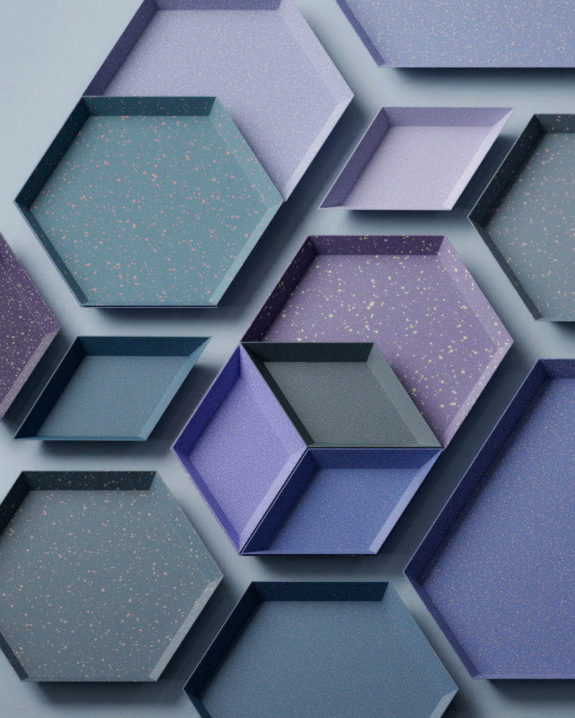 Pink Speckled Rich Blue Plastic PBR Texture - Example Scene Visualization | Superellipse