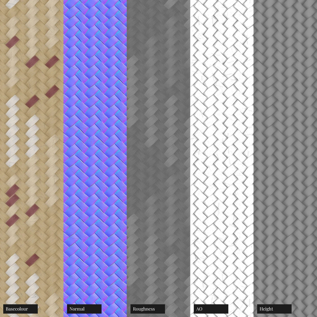 Sunset Sand Braided Cord PBR Texture - Example Scene Visualization | Superellipse