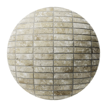 Rustic Cottage Stack Bond Buff Brick PBR Texture - Sphere Swatch Preview | Superellipse