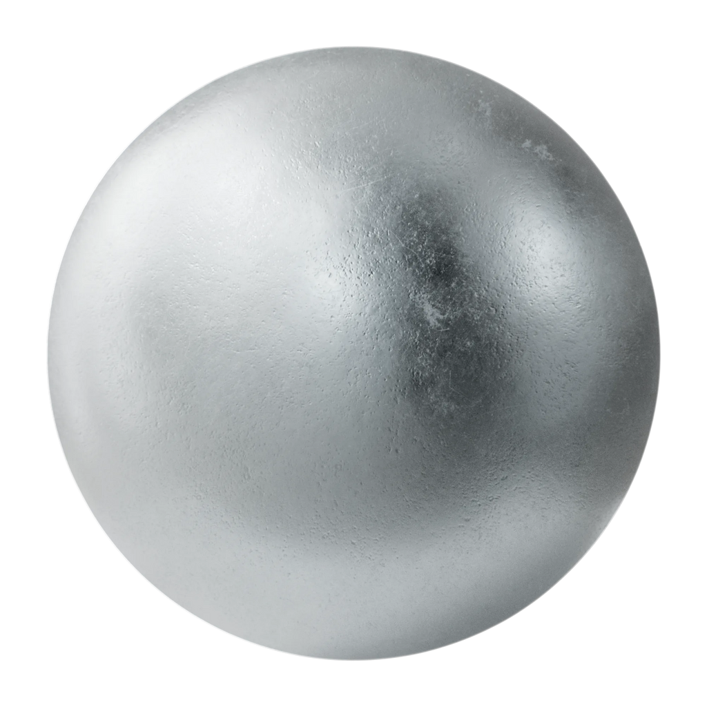 Cast Zinc Metal PBR Texture - Sphere Swatch Preview | Superellipse