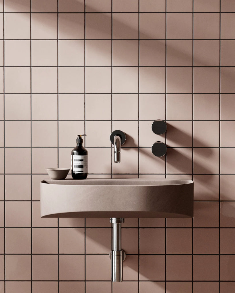 Contemporary Pink Tile Coordinated Grout PBR Texture - Example Scene Visualization | Superellipse
