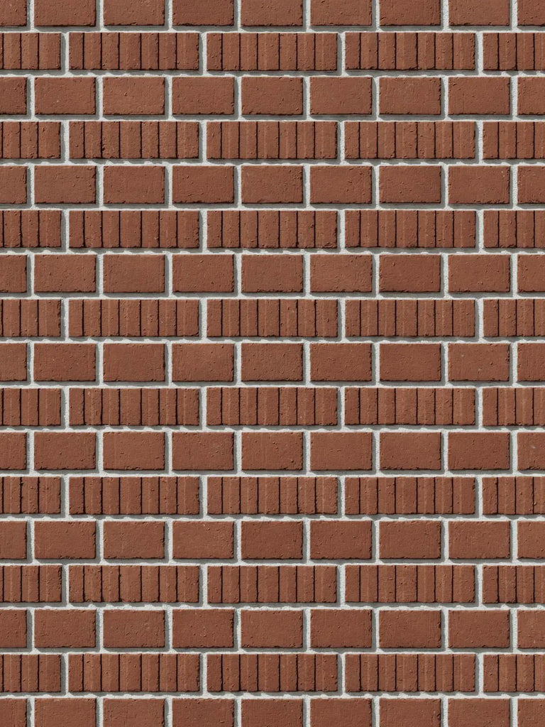 Grooved Red Clay Brick Facade English Bond PBR Texture - Example Scene Visualization | Superellipse