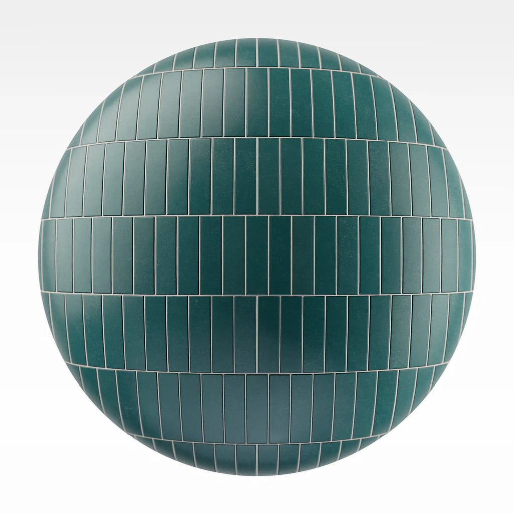 Offset Matte Racing Green Tile PBR Texture - Sphere Swatch Preview | Superellipse
