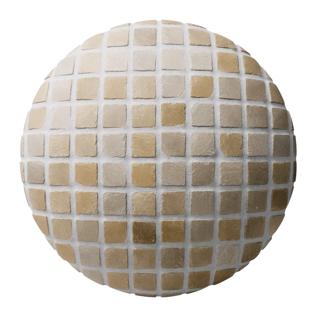 Terracotta Low Fired Square Slightly Rustic PBR Texture - Sphere Swatch Preview | Superellipse