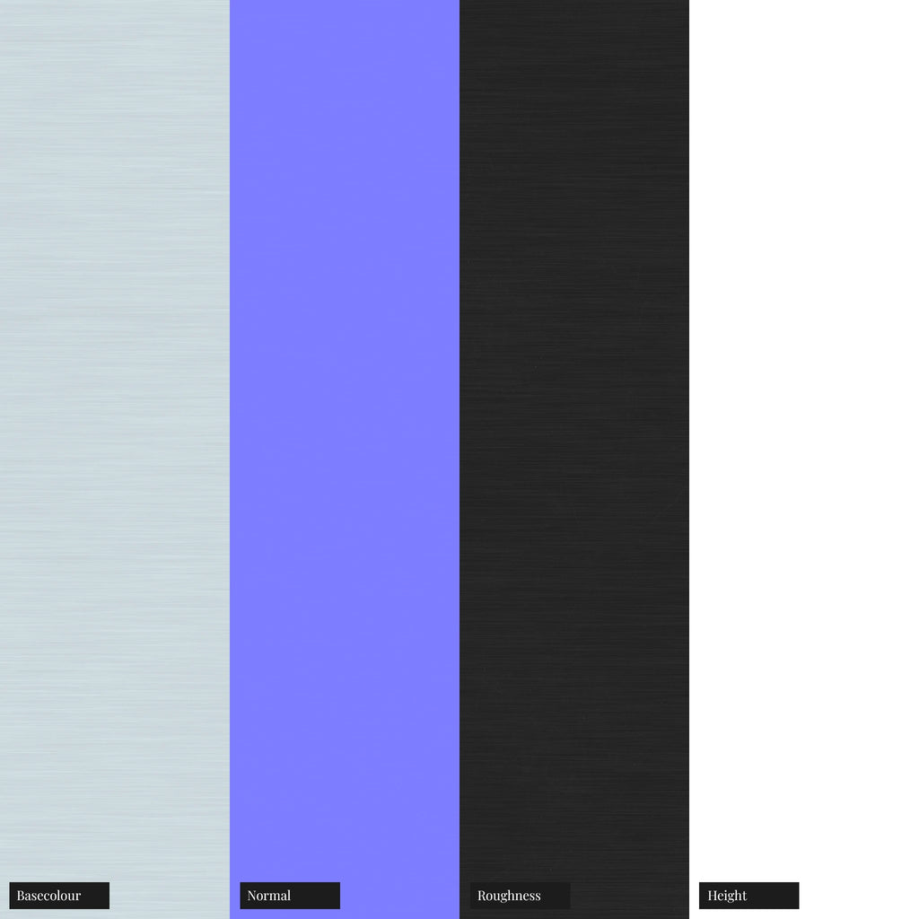 Fine Linear Brushed Zinc Metal PBR Texture - Example Scene Visualization | Superellipse