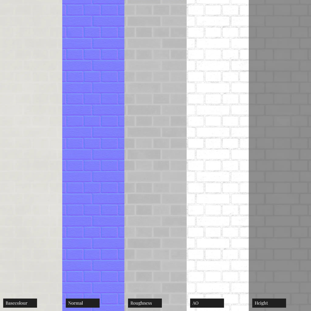 Contemporary Painted Brick White PBR Texture - Example Scene Visualization | Superellipse