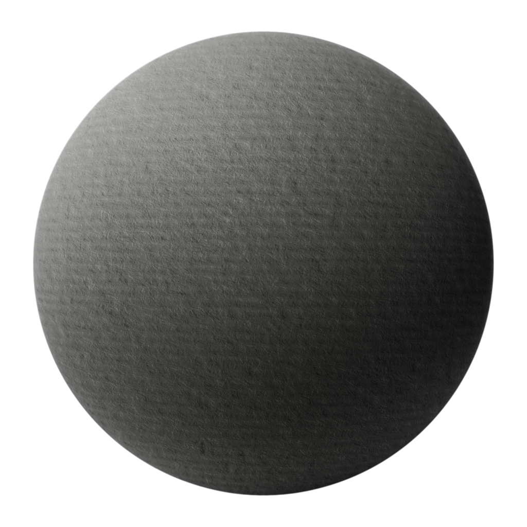 Embossed Textured Charcoal Grey Paper PBR Texture - Sphere Swatch Preview | Superellipse