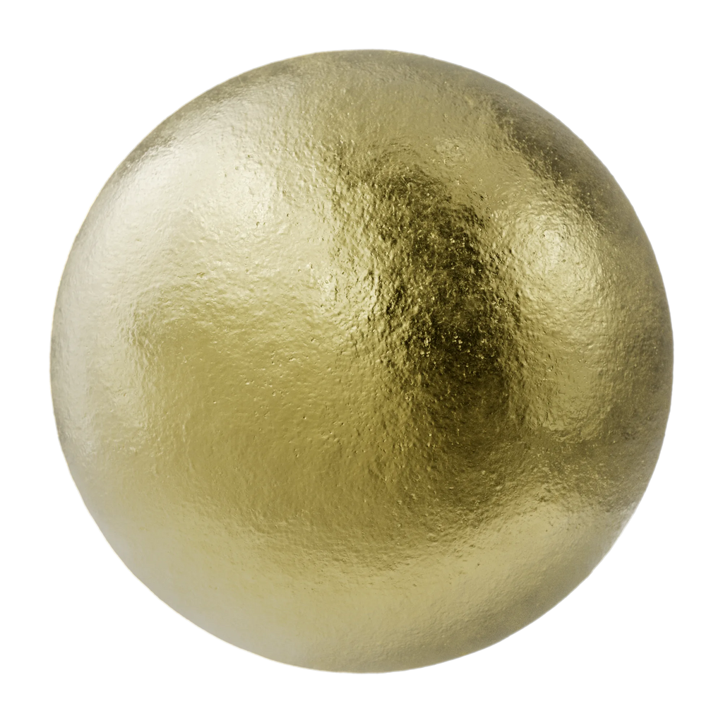 Textured Unfinished Cast Brass Metal PBR Texture - Sphere Swatch Preview | Superellipse
