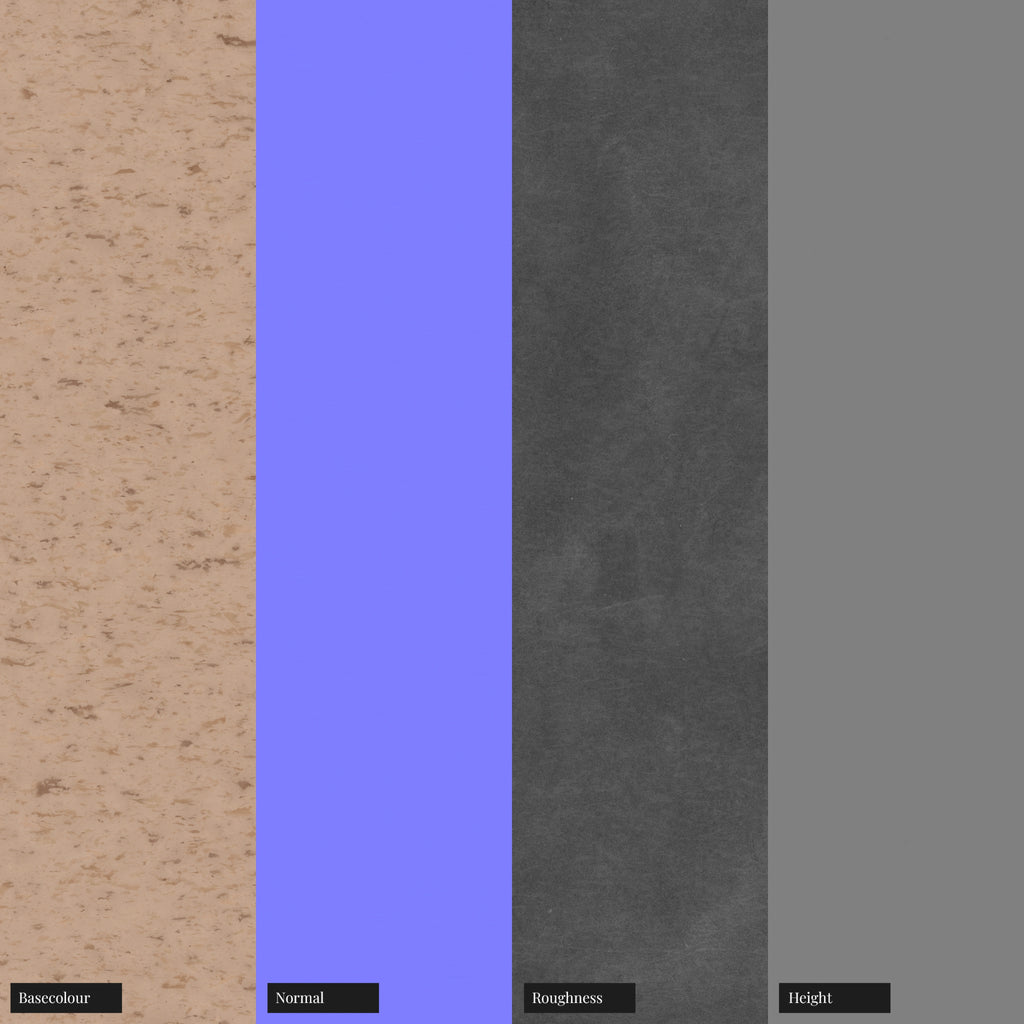 Sawdust Bio Composite Beige Recycled Plastic PBR Texture - Example Scene Visualization | Superellipse