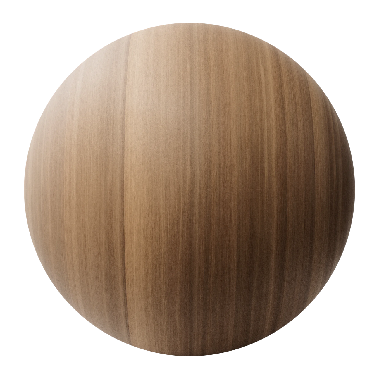 Walnut Rift Sawn Veneer Oiled Finish PBR Texture - Sphere Swatch Preview | Superellipse