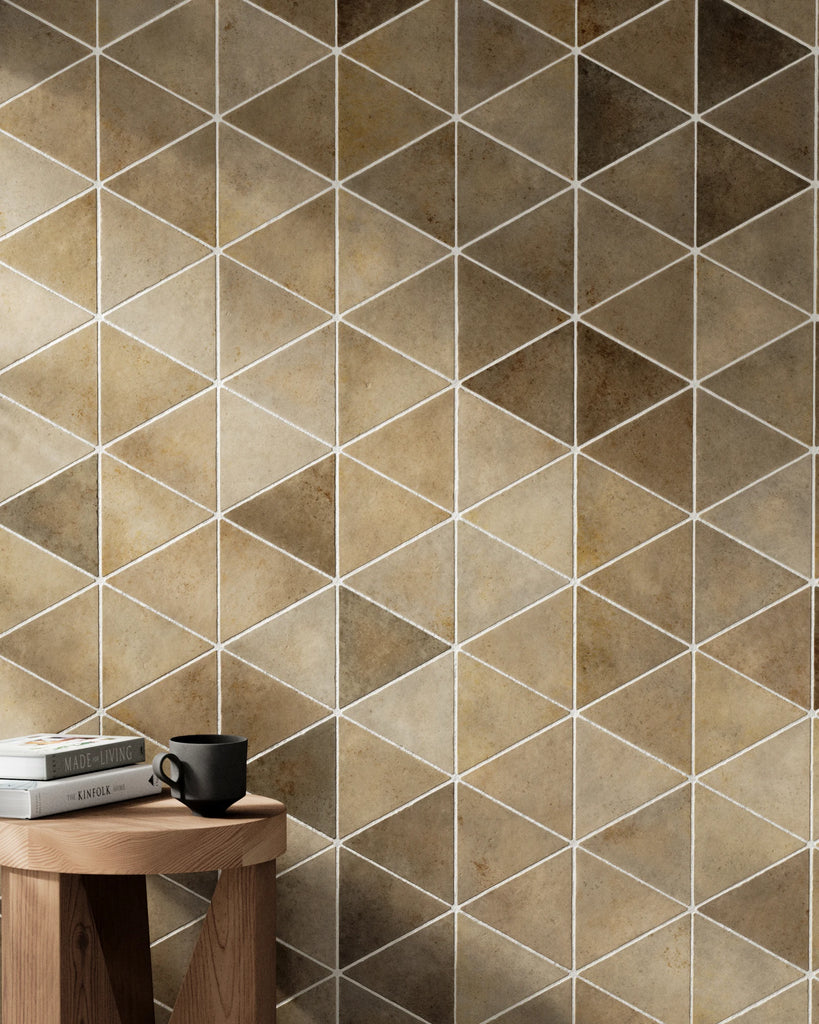 Zellige Sandstone Triangular Tile PBR Texture - Example Scene Visualization | Superellipse