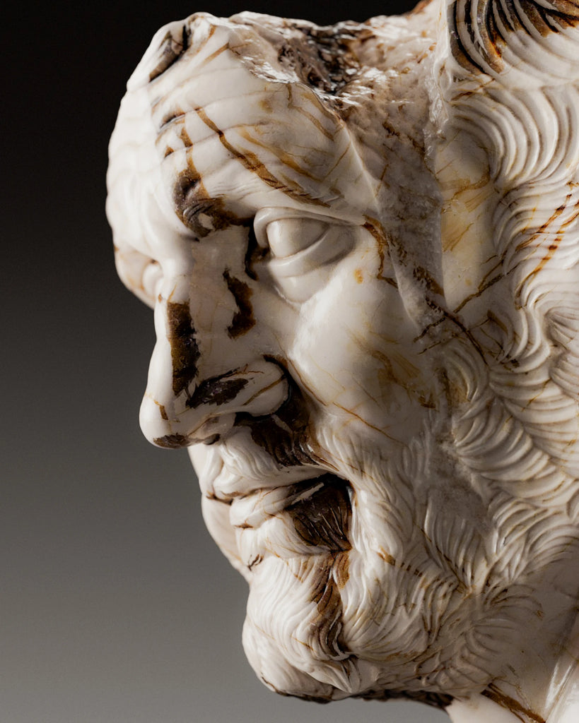 Sofita Beige Bookmatched Marble Slab PBR Texture - Example Scene Visualization | Superellipse