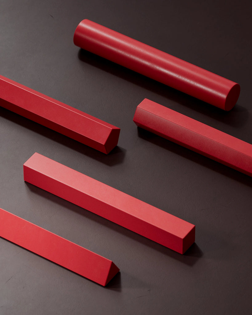 Crimson Red Lightly Worn Plastic PBR Texture - Example Scene Visualization | Superellipse