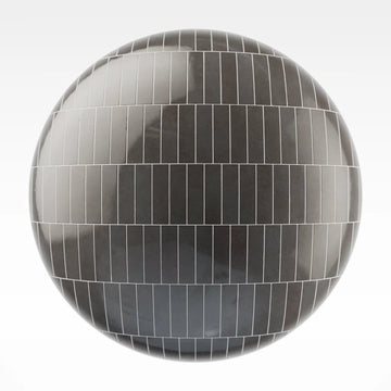 Zellige Charcoal Grey Offset Tile PBR Texture - Sphere Swatch Preview | Superellipse