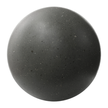 Dark Grey Ceramic Terrazzo PBR Texture - Sphere Swatch Preview | Superellipse