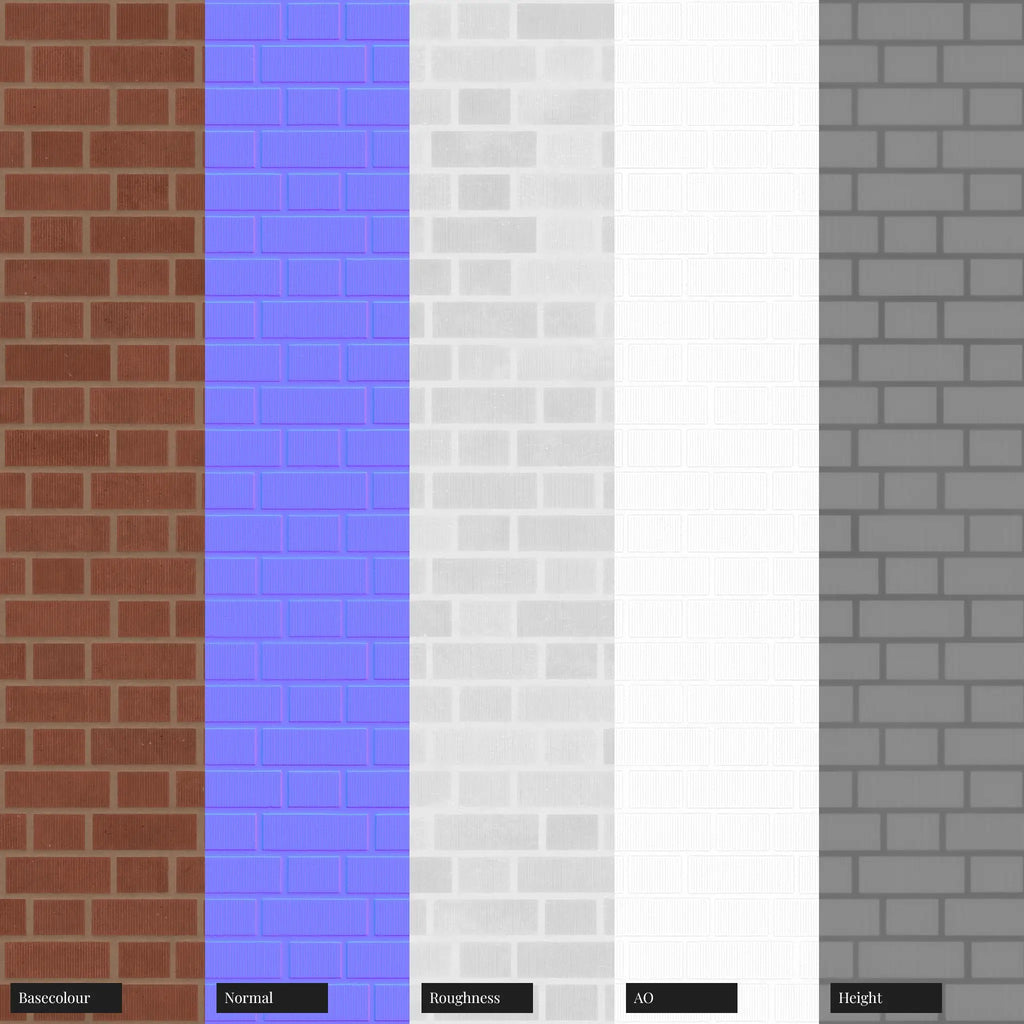 Ribbed Carlton Red Brick Flemish Bond PBR Texture - Example Scene Visualization | Superellipse