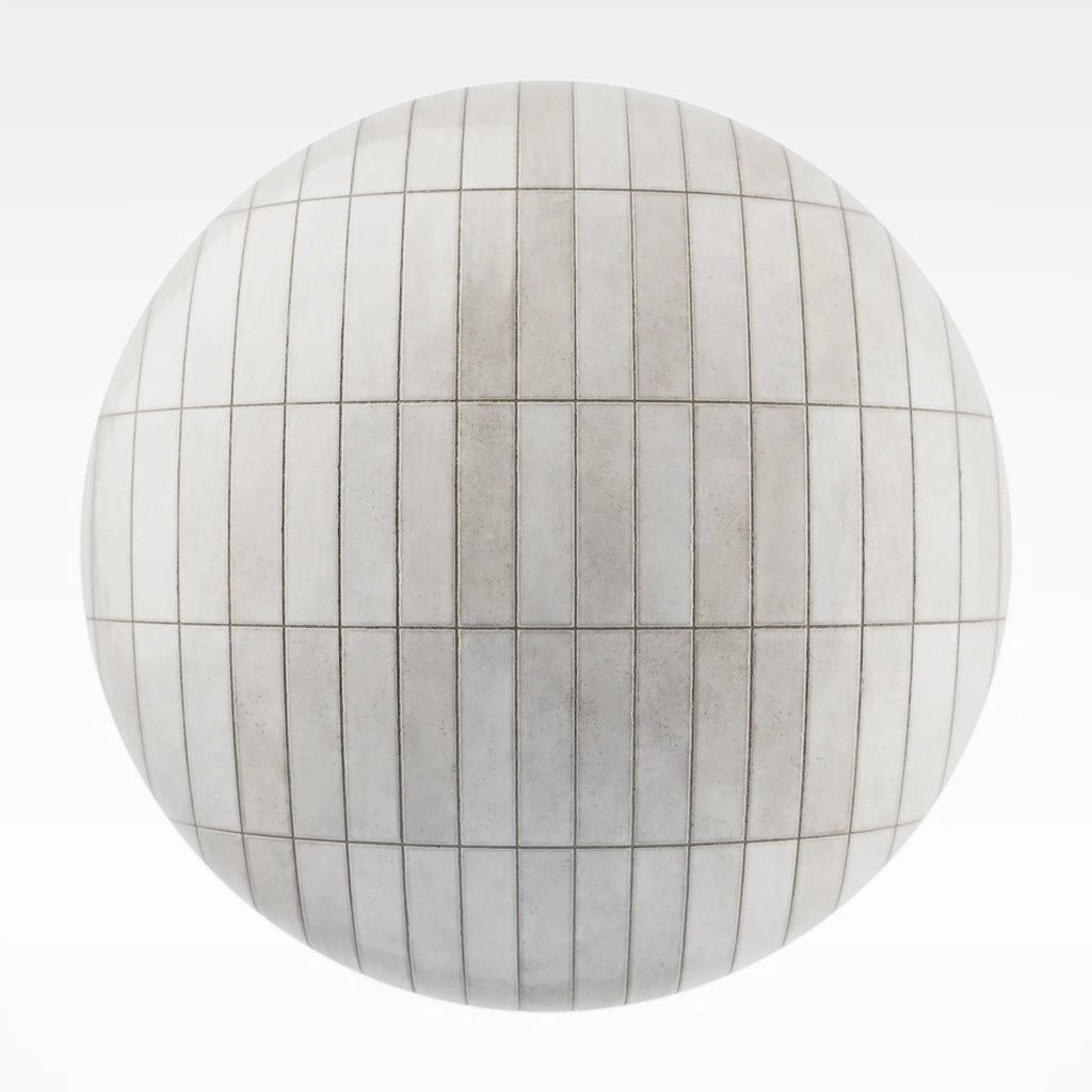 Hoxton Contemporary Gloss Stacked Tile PBR Texture - Sphere Swatch Preview | Superellipse