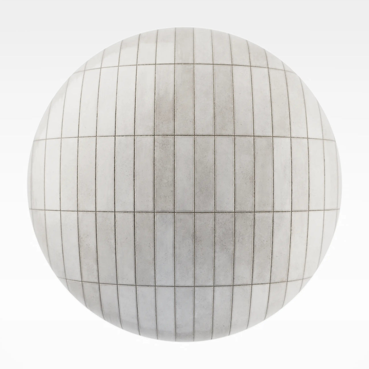 Hoxton Contemporary Gloss Stacked Tile PBR Texture - Sphere Swatch Preview | Superellipse