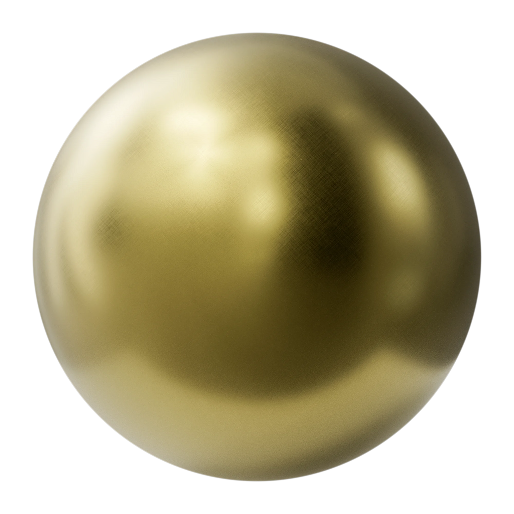 Fine Crosshatch Brushed Brass Metal PBR Texture - Sphere Swatch Preview | Superellipse