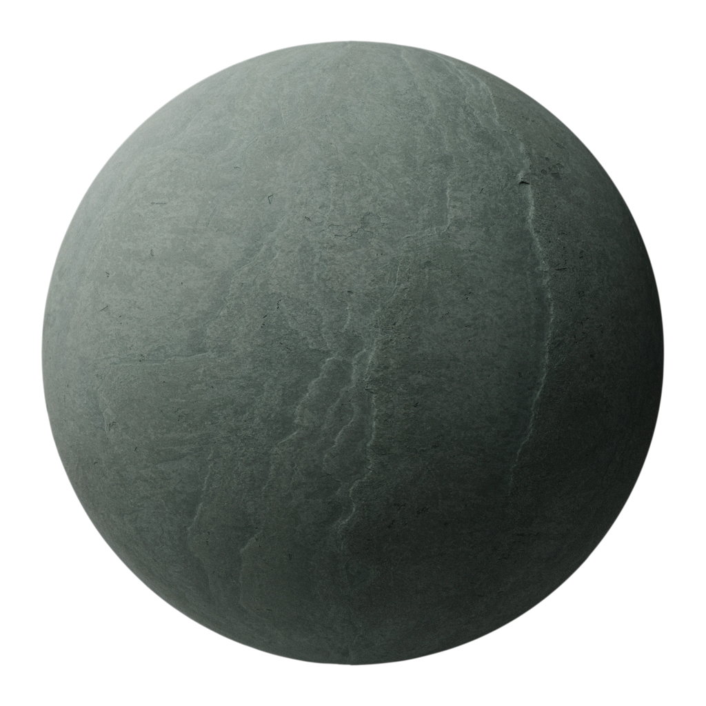 Westland Green Cleft Slate Stone PBR Texture - Sphere Swatch Preview | Superellipse