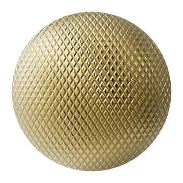 Diamond Concave Knurled Brass Metal PBR Texture - Sphere Swatch Preview | Superellipse