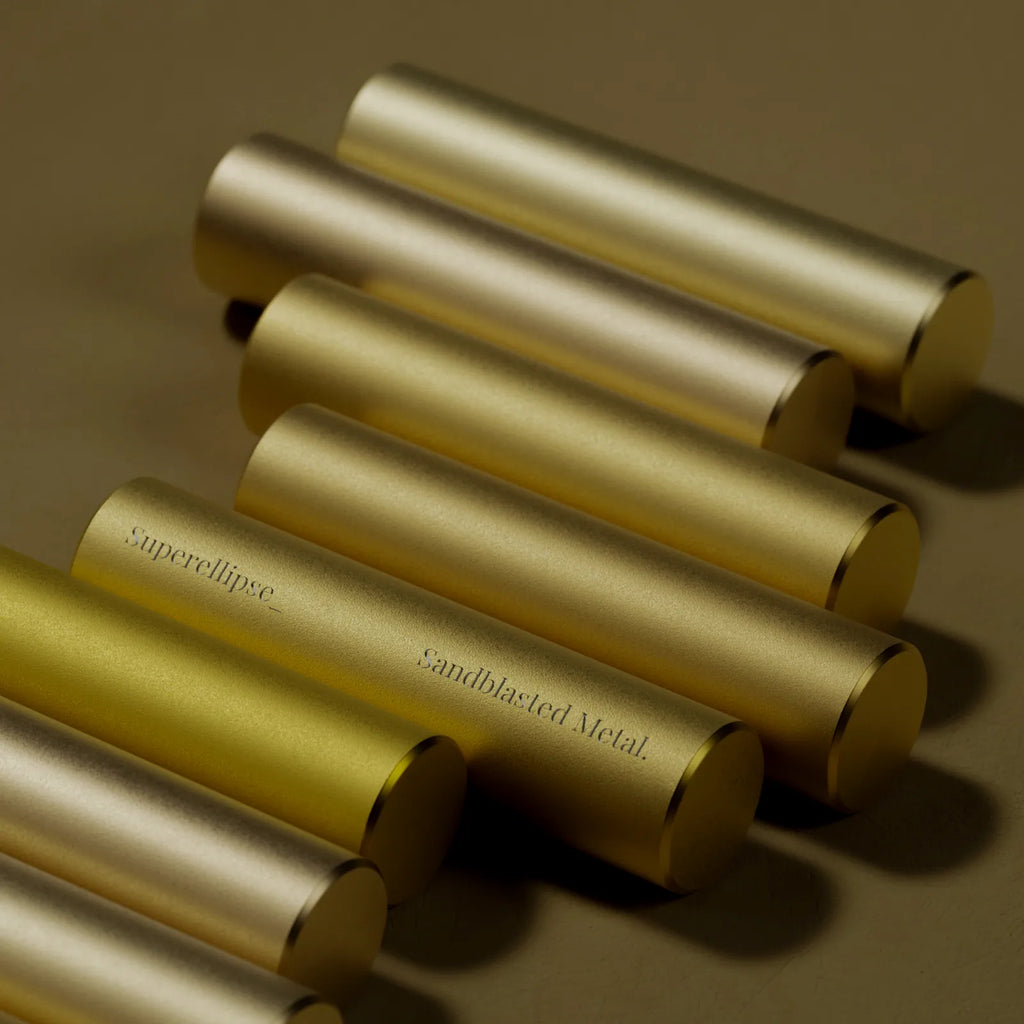 Sandblasted Matte Gold Metal PBR Texture - Example Scene Visualization | Superellipse