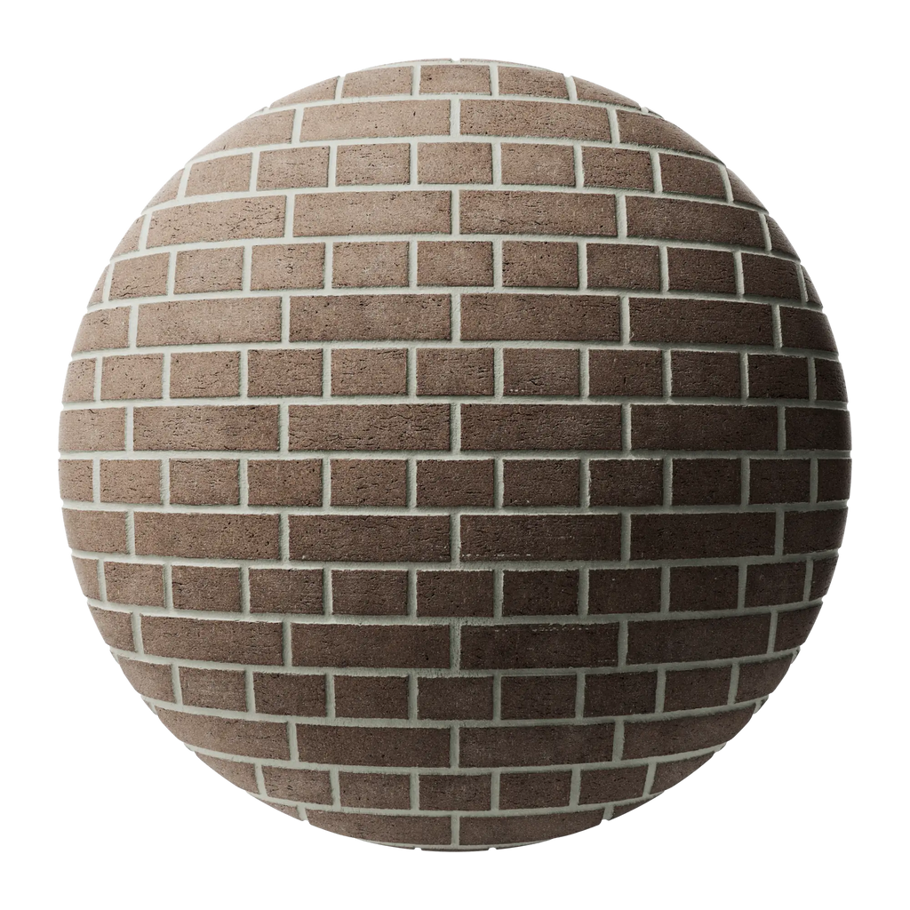 Burnt Hazel Dragfaced English Bond Brick PBR Texture - Sphere Swatch Preview | Superellipse