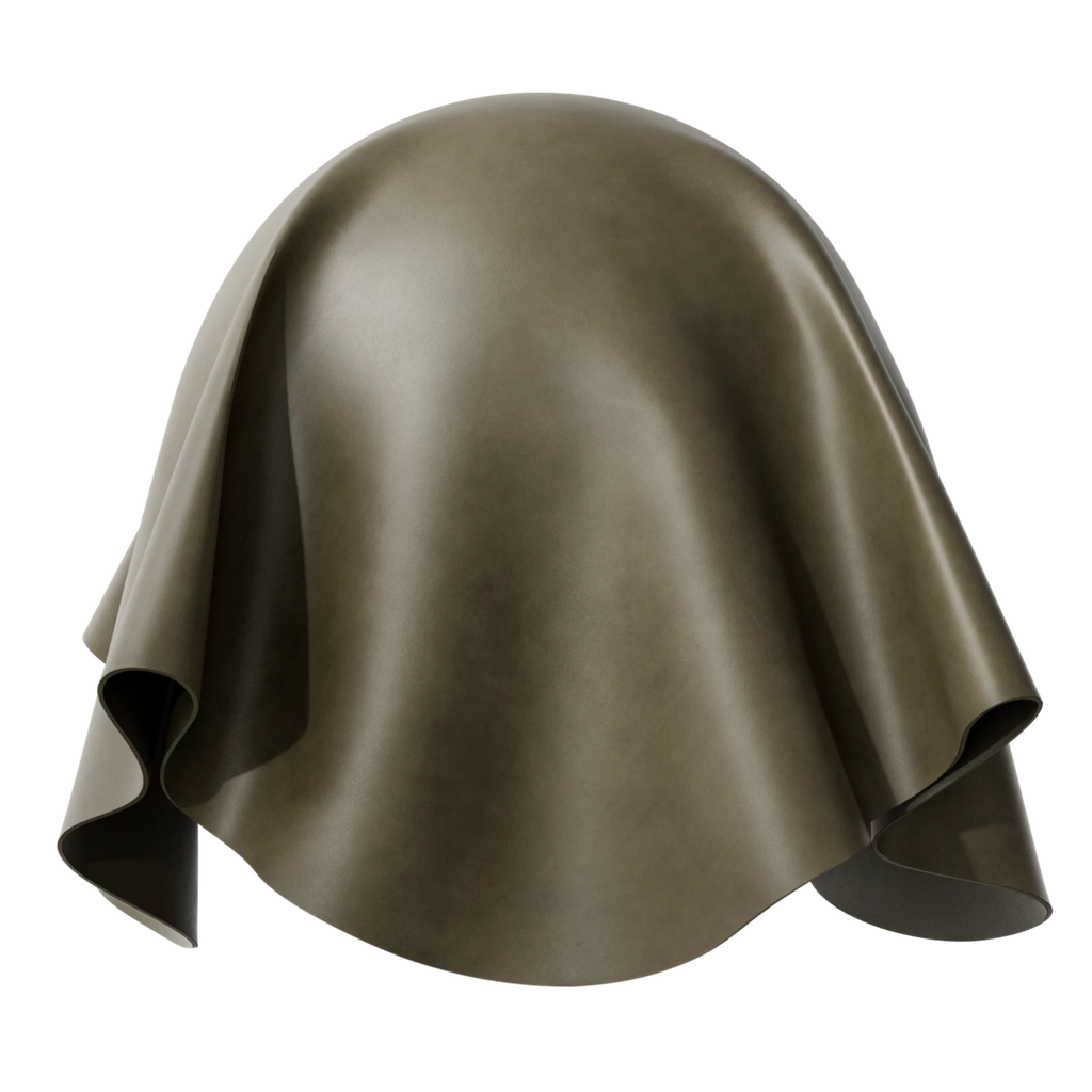 Semi Aniline Fine Grain Leather Kelp Green PBR Texture - Sphere Swatch Preview | Superellipse