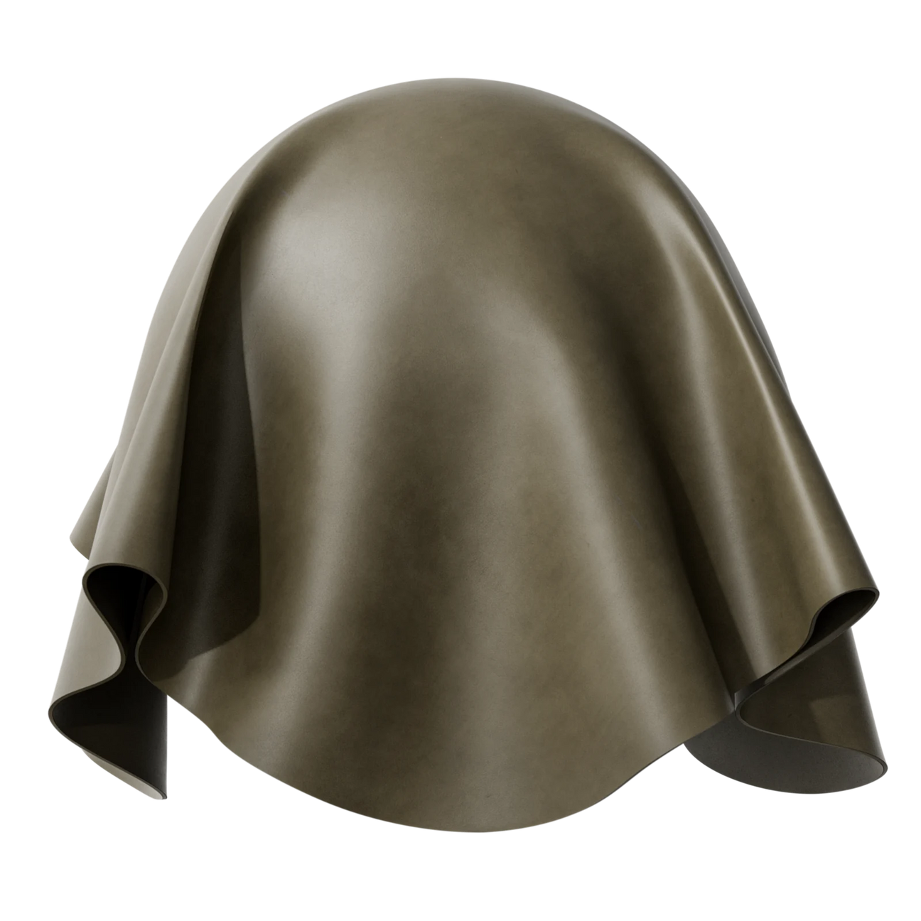 Semi Aniline Fine Grain Leather Kelp Green PBR Texture - Sphere Swatch Preview | Superellipse