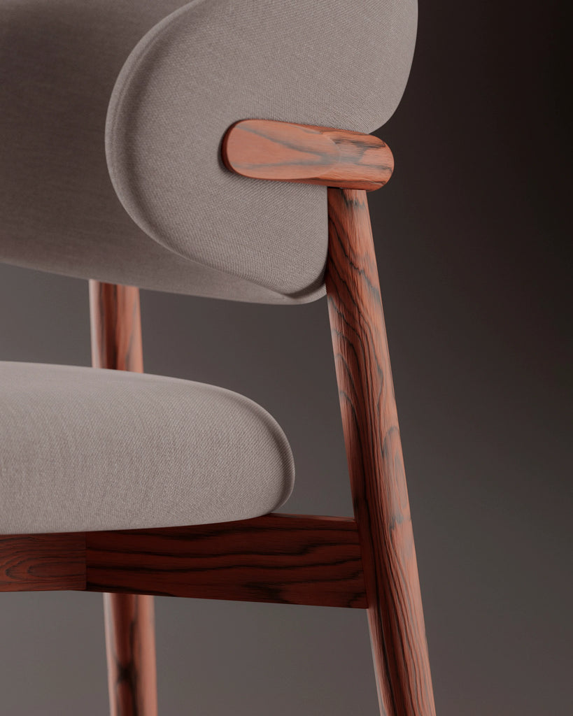 Sottsass Red Dyed Wood Veneer PBR Texture - Example Scene Visualization | Superellipse