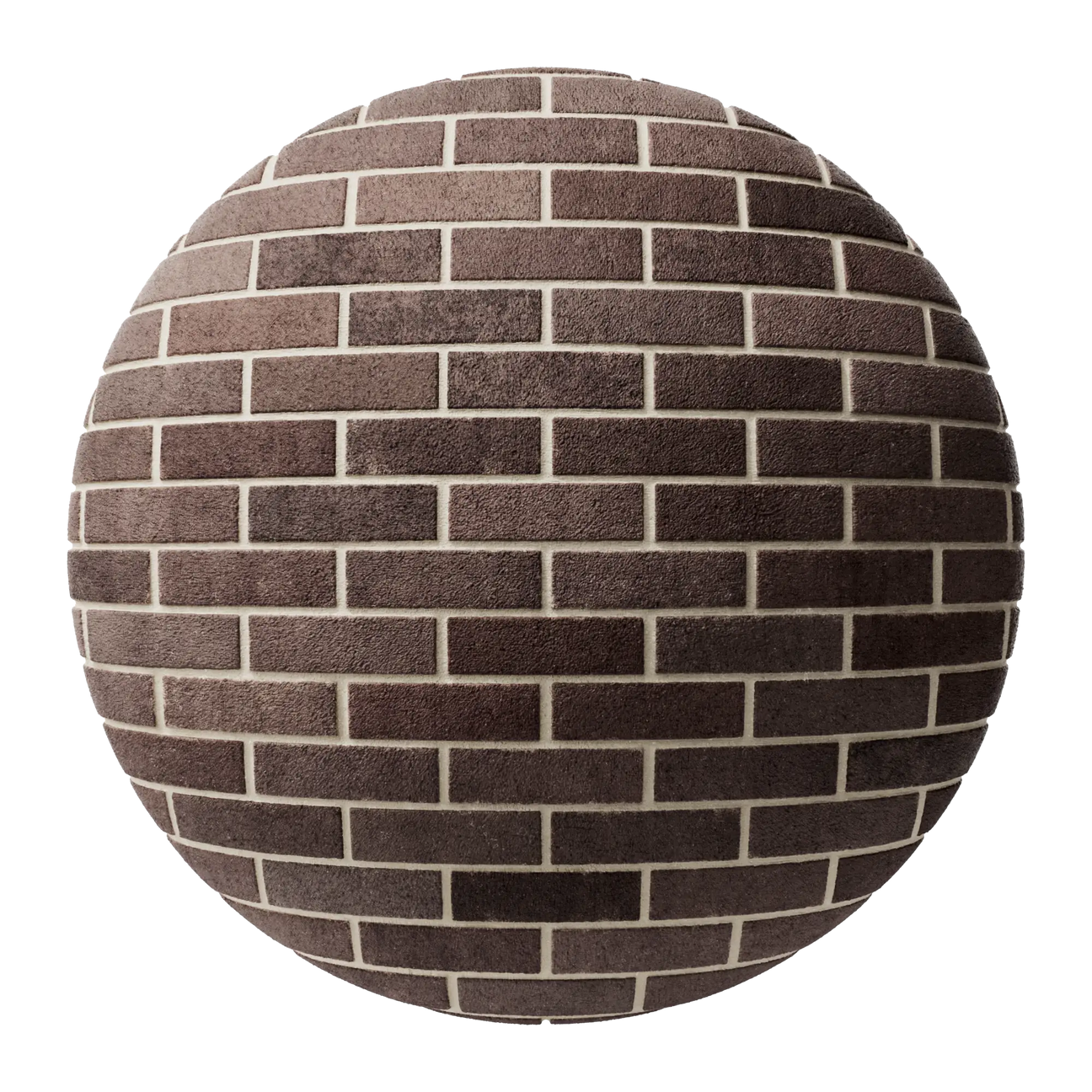 Bordeaux Red Sandfaced Brick Running Bond PBR Texture - Sphere Swatch Preview | Superellipse