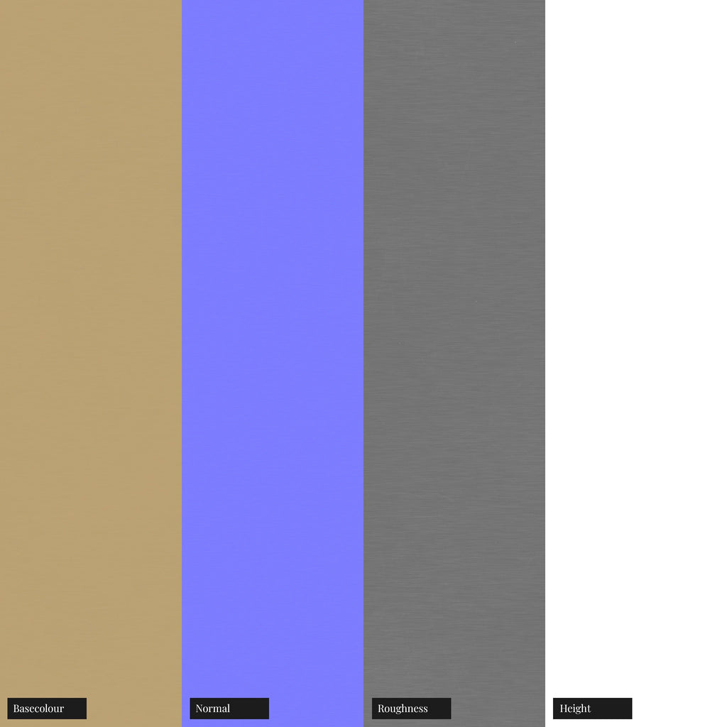 Rough Brushed Gold Metal PBR Texture - Example Scene Visualization | Superellipse