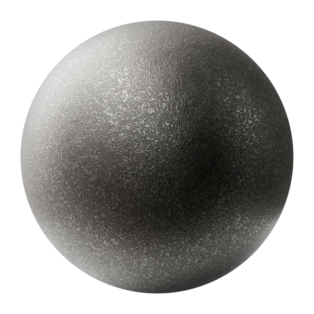 Industrial Cast Steel Metal PBR Texture - Sphere Swatch Preview | Superellipse