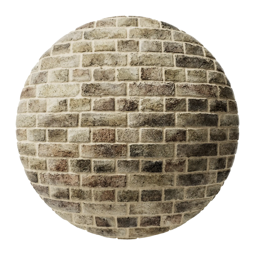 London Mixed Stock Brick English Bond PBR Texture - Sphere Swatch Preview | Superellipse