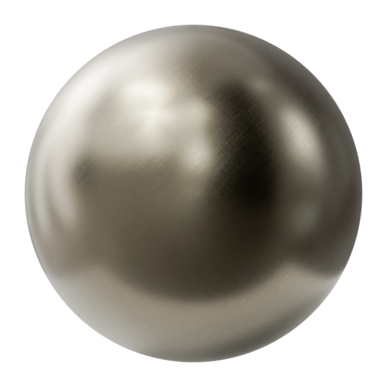 Fine Crosshatch Brushed Nickel Metal PBR Texture - Sphere Swatch Preview | Superellipse