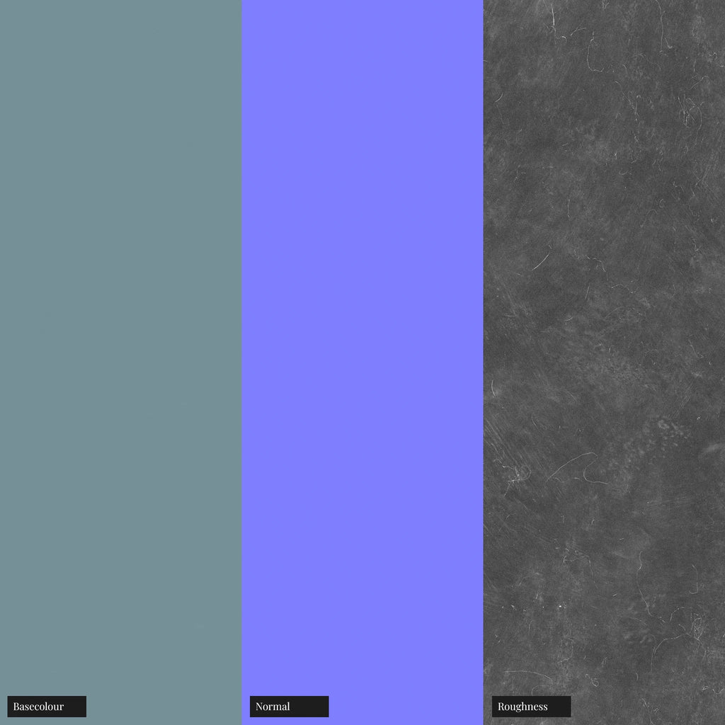 Stone Blue Lightly Worn Plastic PBR Texture - Example Scene Visualization | Superellipse