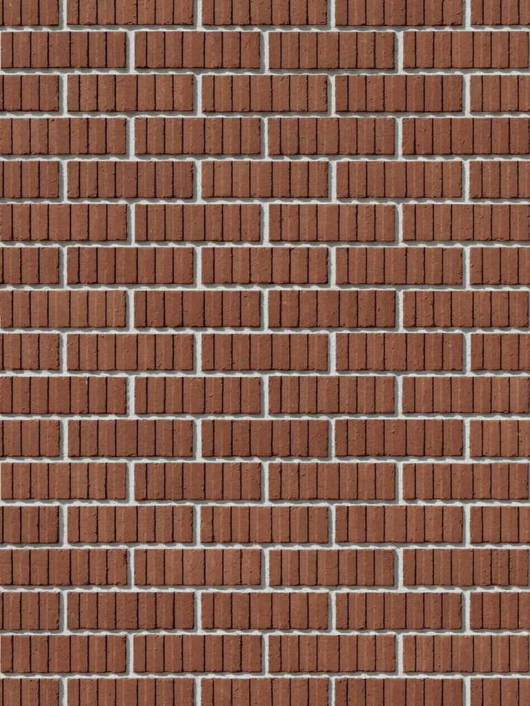 Grooved Red Clay Brick Facade Running Bond PBR Texture - Example Scene Visualization | Superellipse