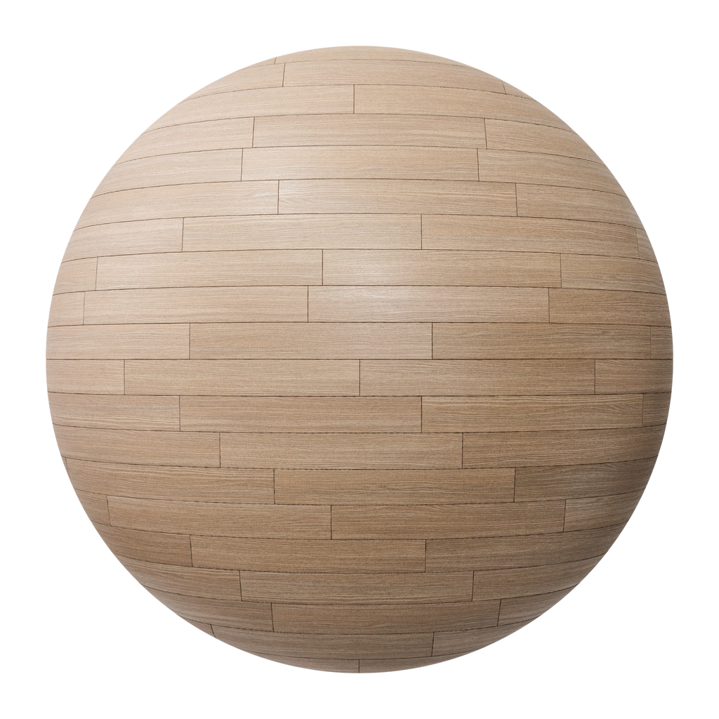 Natural Oak Staggered Wood Floor PBR Texture - Sphere Swatch Preview | Superellipse