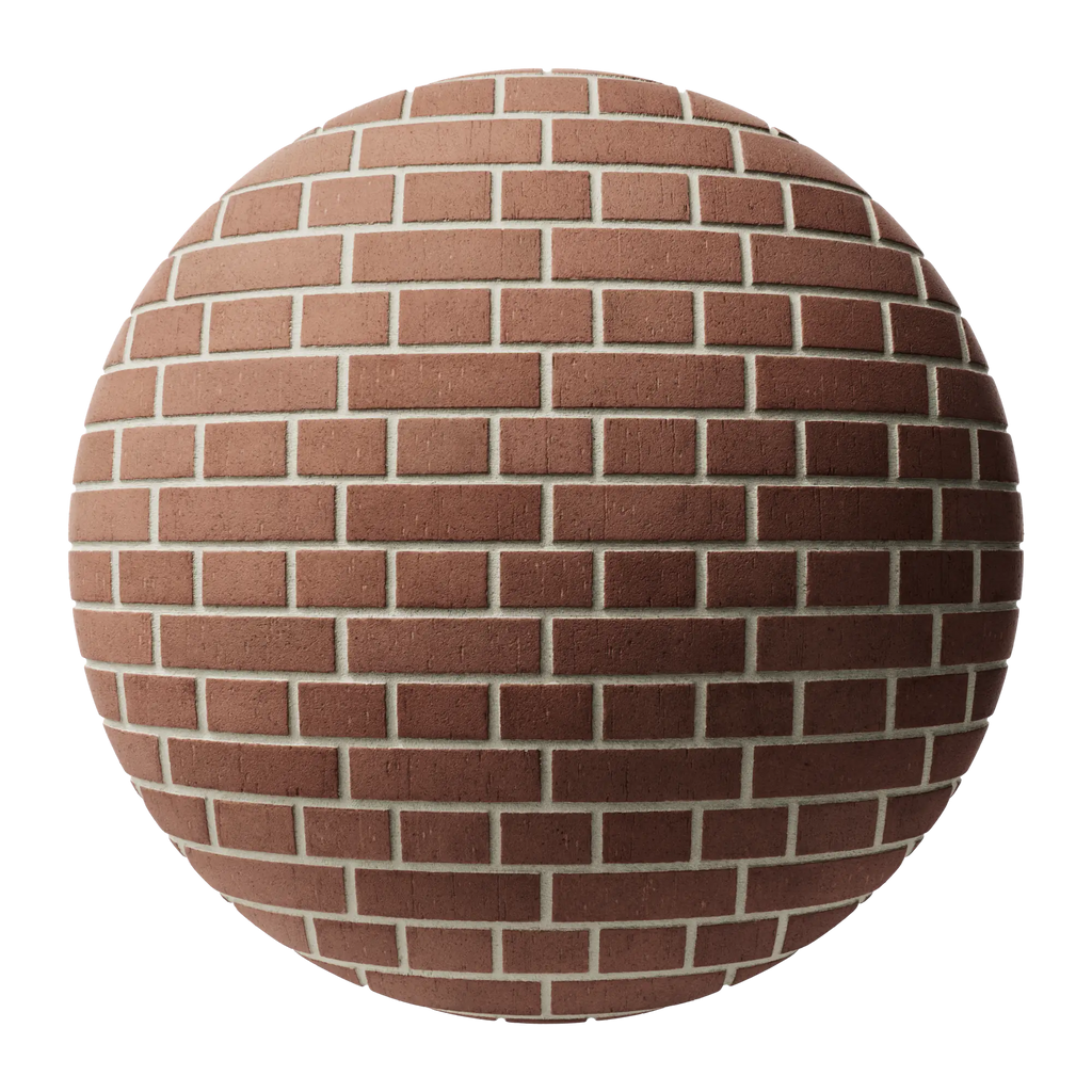 Forterra Dragfaced Red Brick English Bond PBR Texture - Sphere Swatch Preview | Superellipse