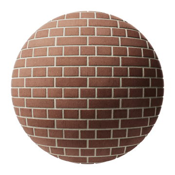 Forterra Dragfaced Red Brick English Bond PBR Texture - Sphere Swatch Preview | Superellipse