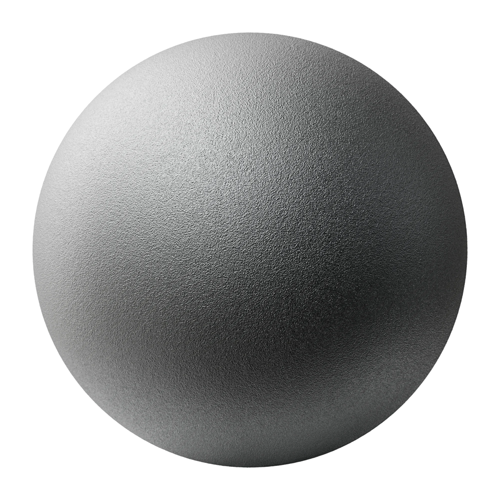 Sandblasted Matte Steel Metal PBR Texture - Sphere Swatch Preview | Superellipse