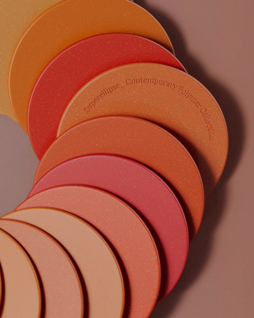 Speckled Vermillion Orange Plastic PBR Texture - Example Scene Visualization | Superellipse