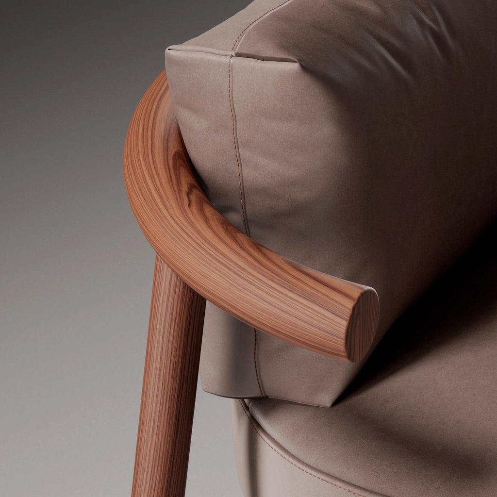 Rosewood Crown Cut Oiled Veneer Wood 02 PBR Texture - Example Scene Visualization | Superellipse