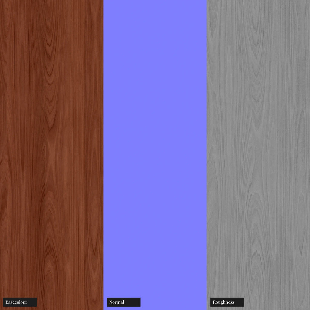 Australian Red Mahogany Bonded Veneer Wood PBR Texture - Example Scene Visualization | Superellipse