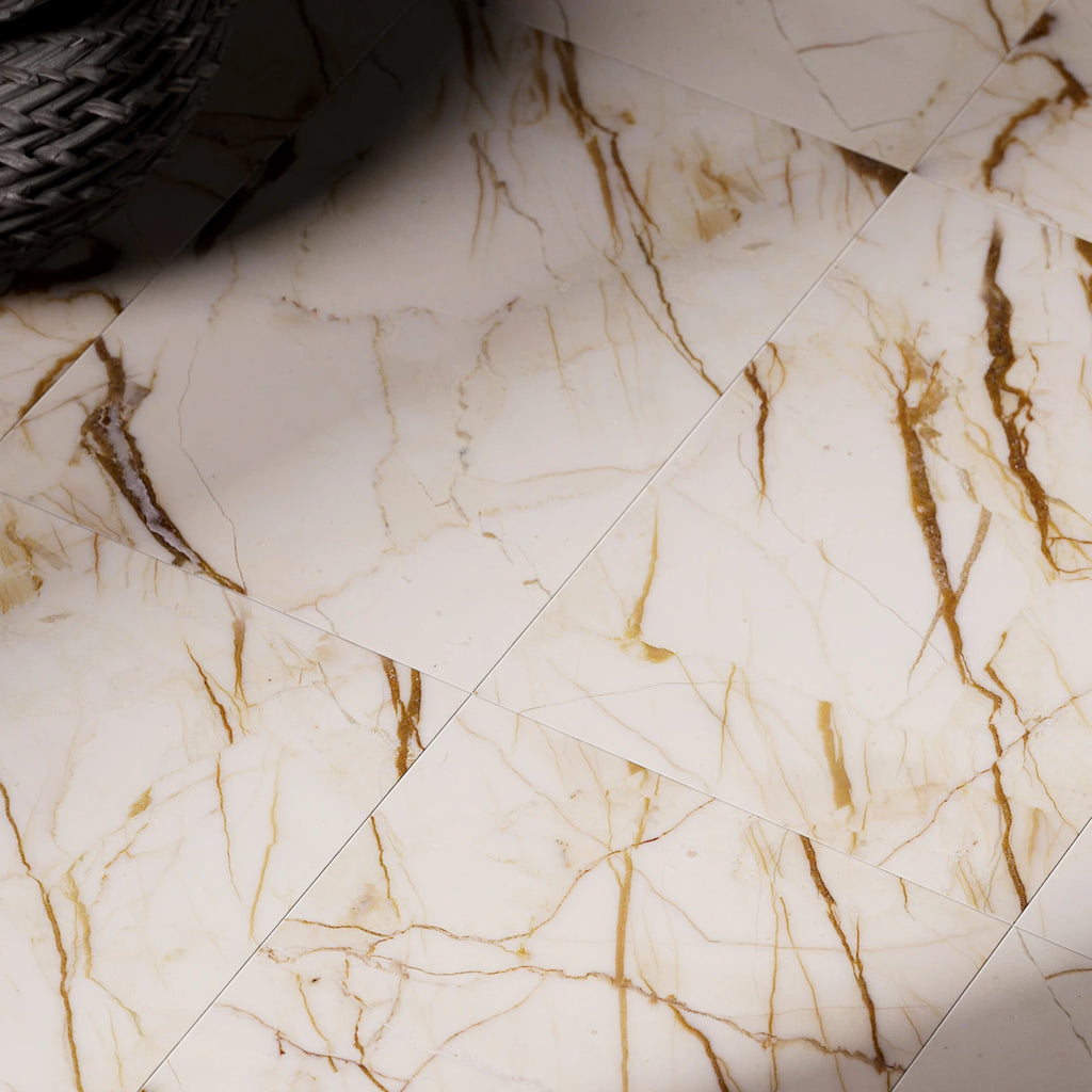 Sofita Beige Honed Marble Tiles PBR Texture - Example Scene Visualization | Superellipse