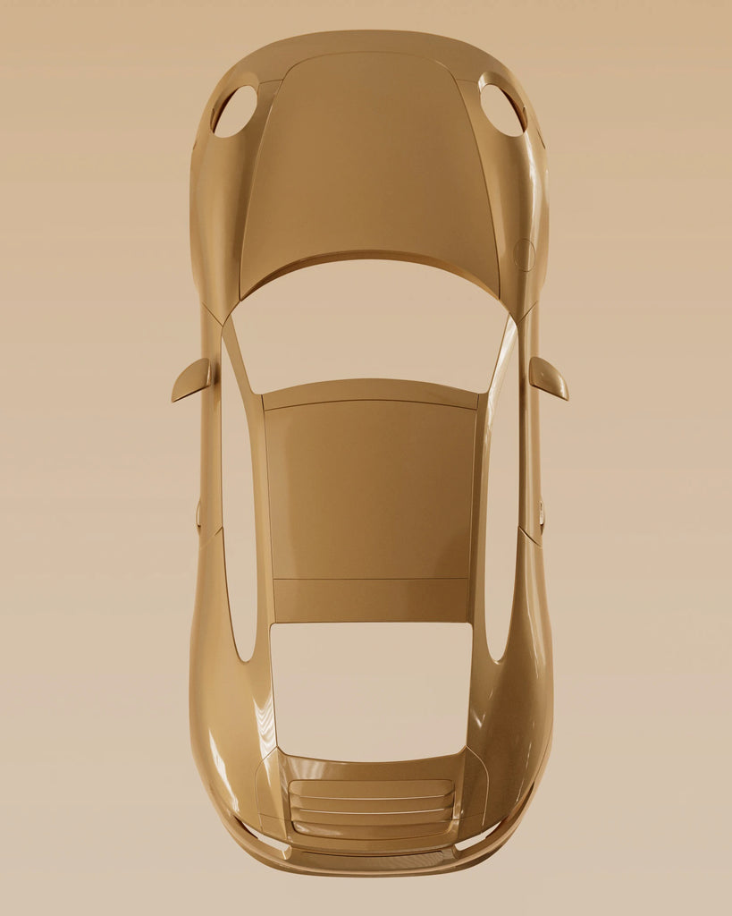 Sunset Gold Metallic Gloss Paint PBR Texture - Example Scene Visualization | Superellipse