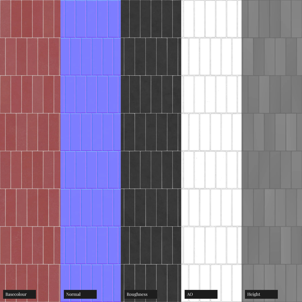 Offset Rose Velvet Matte Tile PBR Texture - Example Scene Visualization | Superellipse